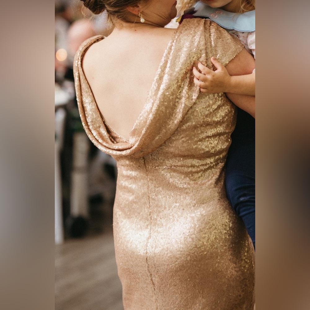 Rose Gold Sequin Bridesmaid Dress